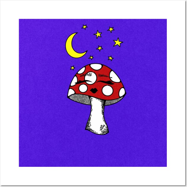 Mushroom Moon Babe Wall Art by vswizzart